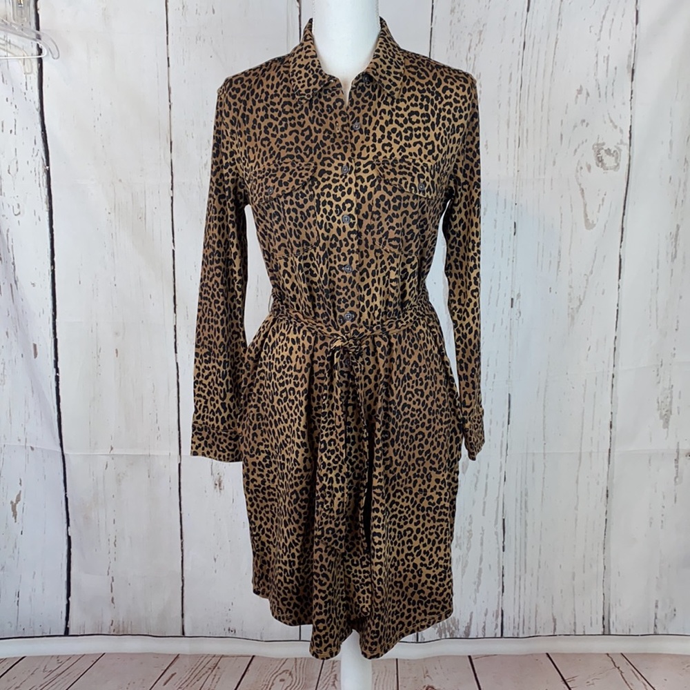 Lands End animal print dress NWT